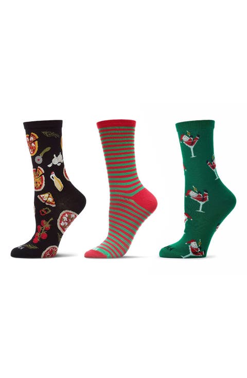3-Pack Holiday Fashion Crew Socks
