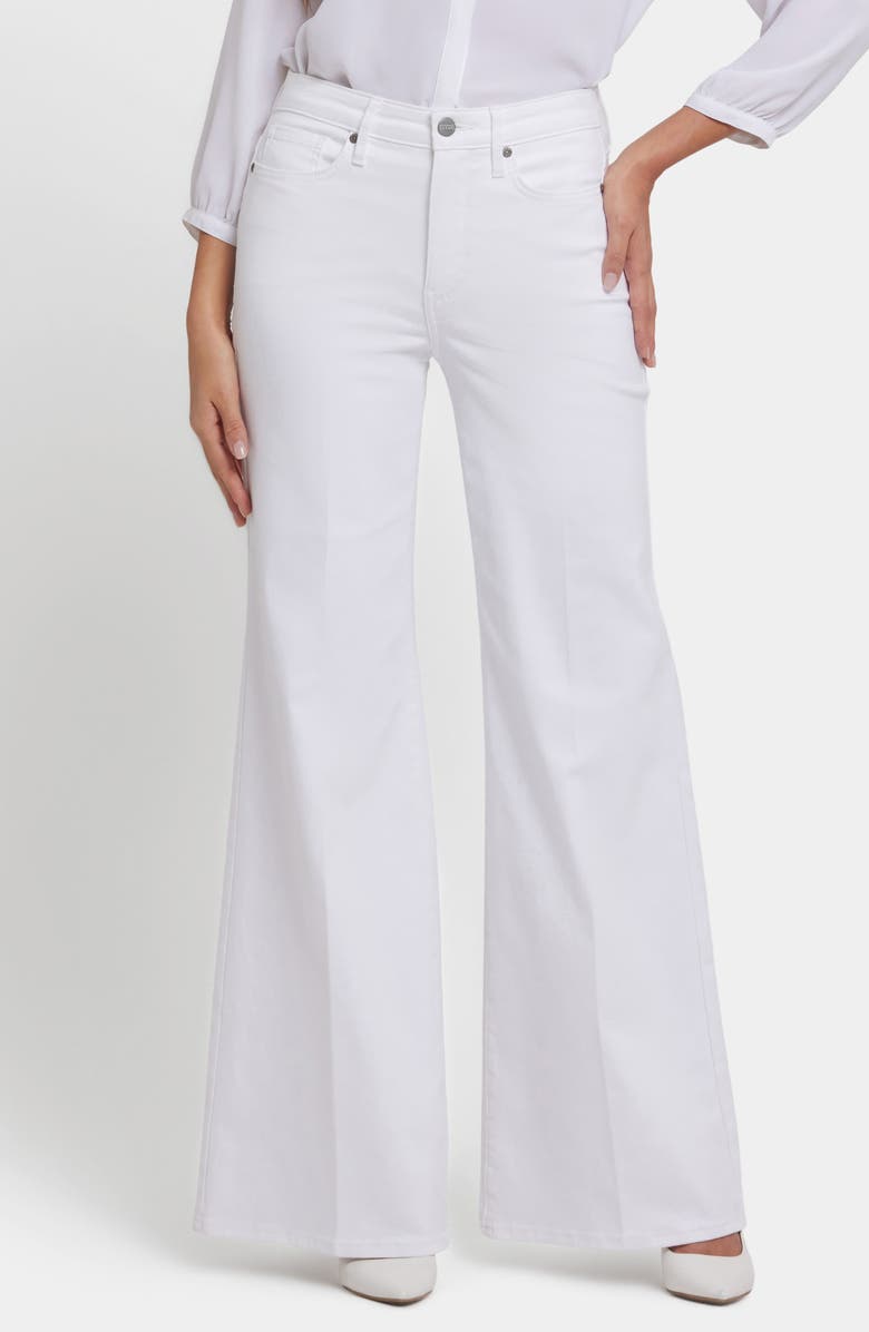 NYDJ Mia Palazzo High Waist Flare Jeans, Main, color, Optic White