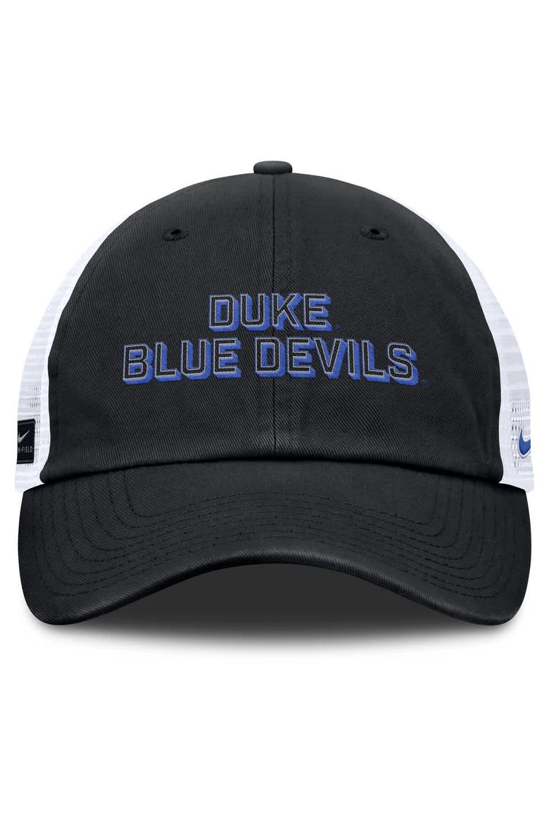 Men's Nike Black Duke Blue Devils 2025 Gameday On-Field Club Adjustable Trucker Hat, Alternate, color, Black