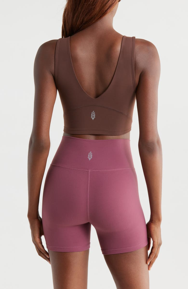 Free People FP Movement Never Better Crop V-Neck Tank, Alternate, color, Cocoa