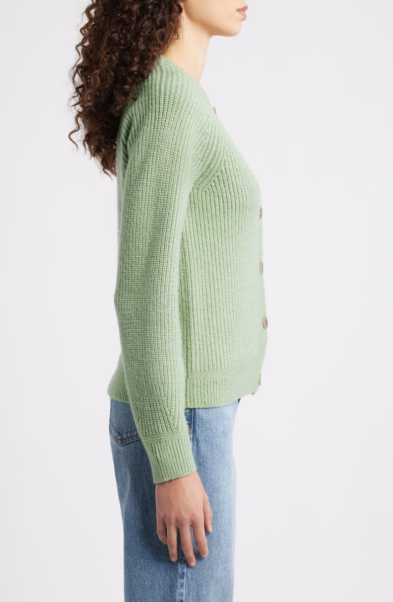 Caslon<sup>®</sup> Cozy Rib Cardigan, Alternate, color, Green Hedge