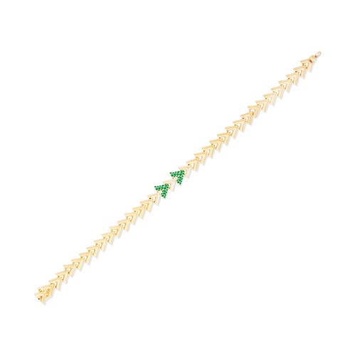 Campbell + Charlotte Spark Chevron Link Bracelet In Gold