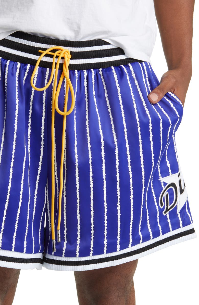 DIET STARTS MONDAY x '47 Dodgers Stripe Sateen Shorts, Alternate, color, 