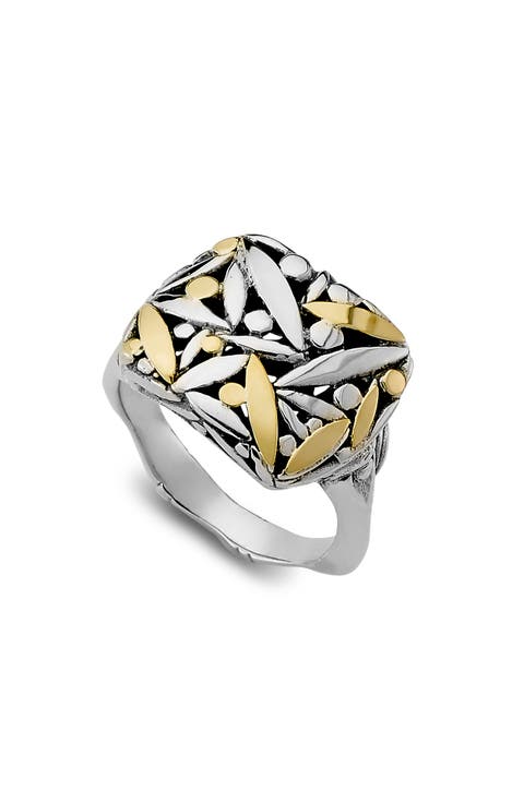 Leaf Design Wide Band Ring