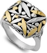 SAMUEL B. Leaf Design Wide Band Ring
