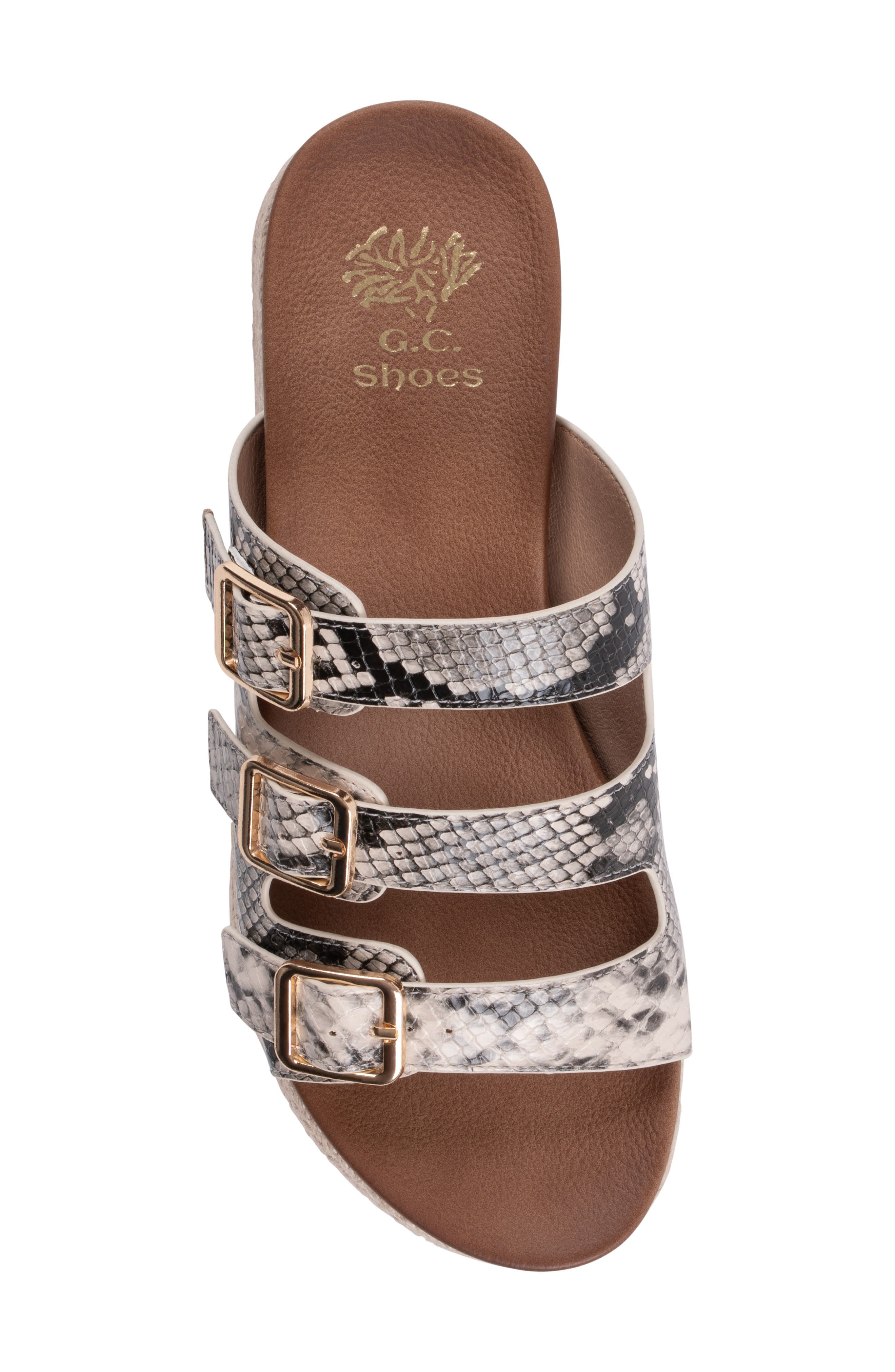 GOOD CHOICE NEW YORK Fabulist Buckle Espadrille Platform Wedge Sandal, Alternate, color, Natural Snake