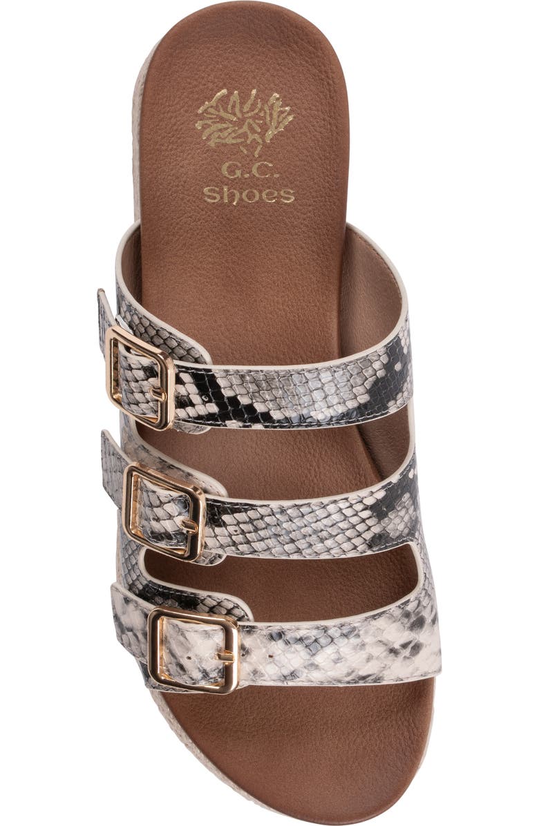 GOOD CHOICE NEW YORK Fabulist Buckle Espadrille Platform Wedge Sandal, Alternate, color, Natural Snake