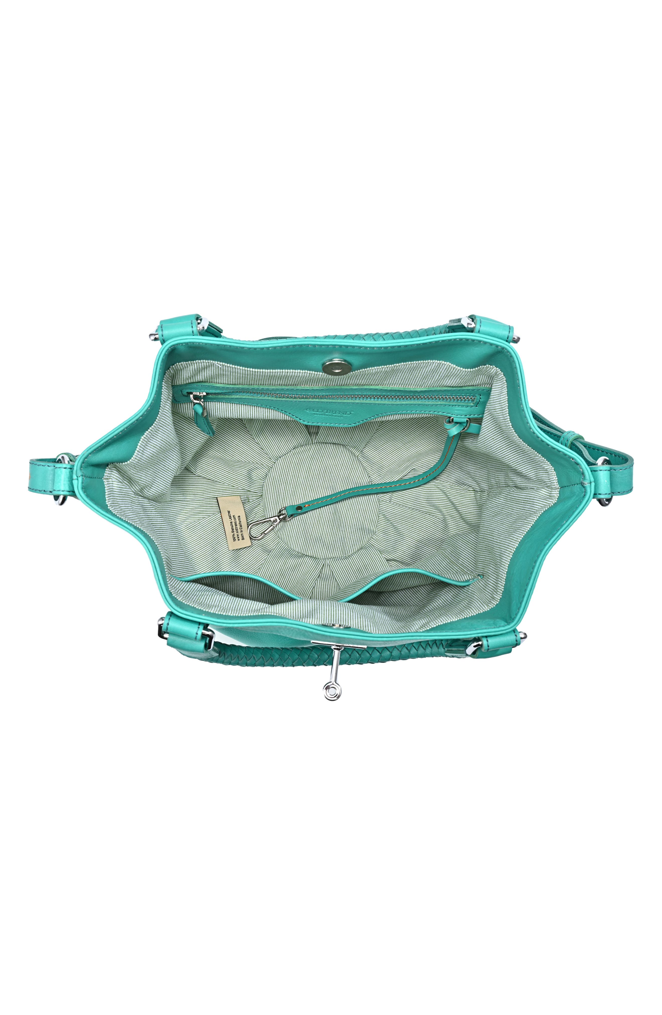 OLD TREND Leather Pumpkin Bucket Bag, Alternate, color, Aqua