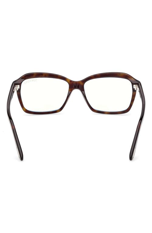 Tom Ford 54mm Rectangular Optical Glasses In Brown