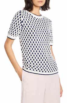 NIC+ZOE Geo Tuck Stitch Short Sleeve Sweater