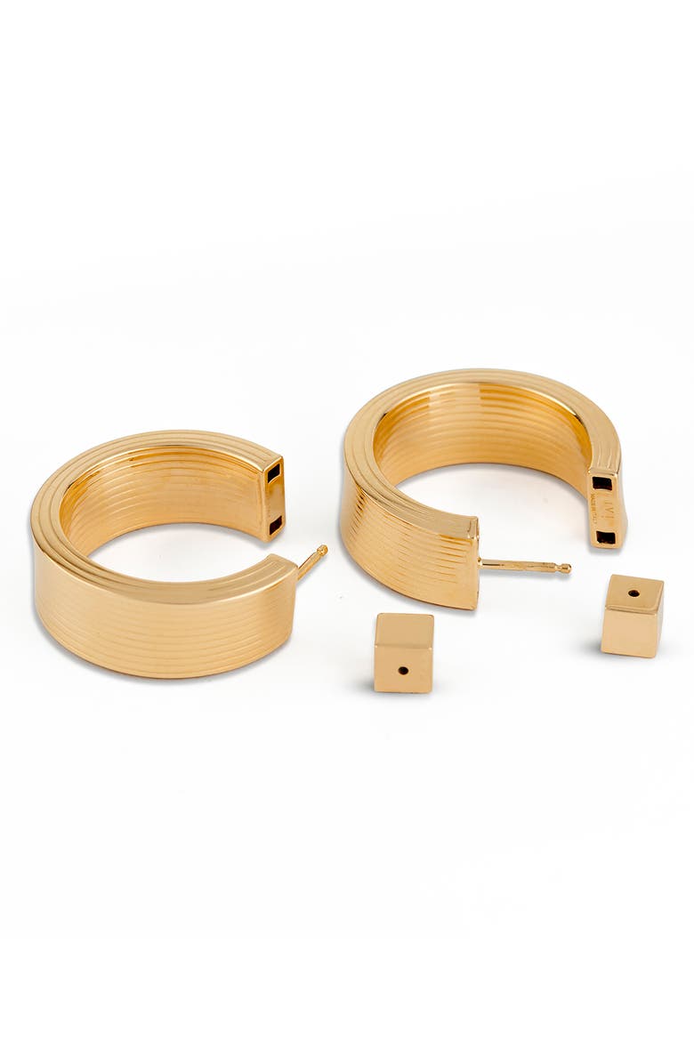 IVI Los Angeles Medium Signora Hollow Hoop Earrings, Alternate, color, Yellow Gold