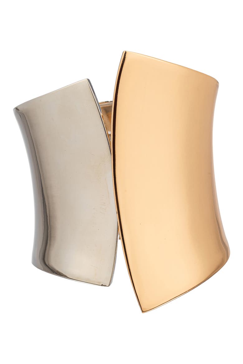 Two-Tone Cuff Bracelet, Main, color, SILVER