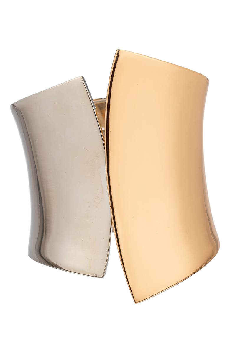 EYE CANDY LOS ANGELES Two-Tone Cuff Bracelet, Main, color, Silver