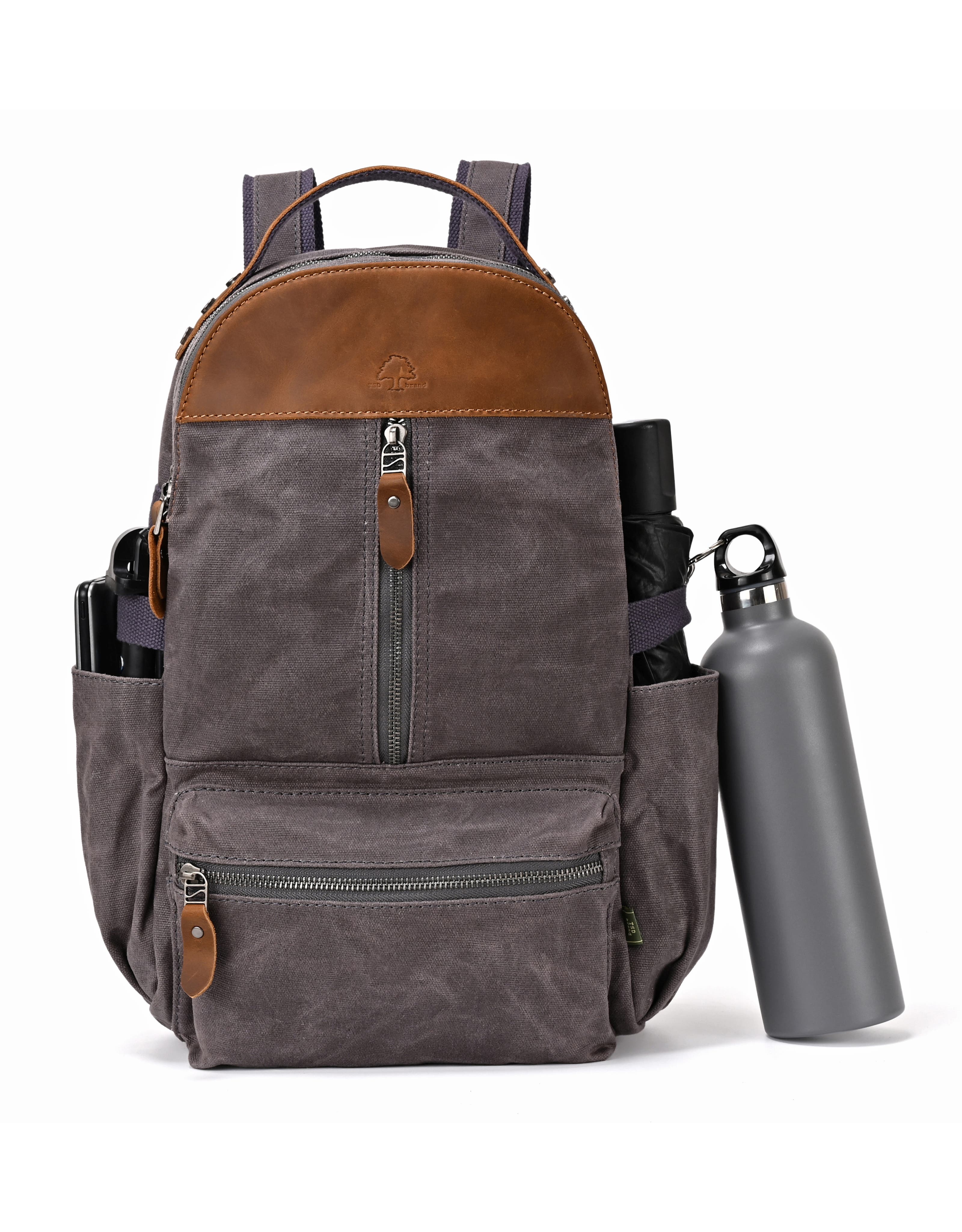 TSD Brand Mountain Leaf Durable Outdoor Utility Backpack, Alternate, color, Grey