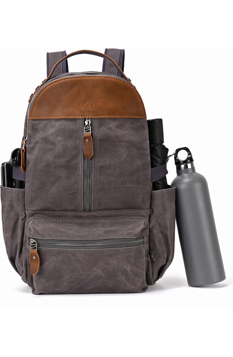 TSD Brand Mountain Leaf Durable Outdoor Utility Backpack, Alternate, color, Grey