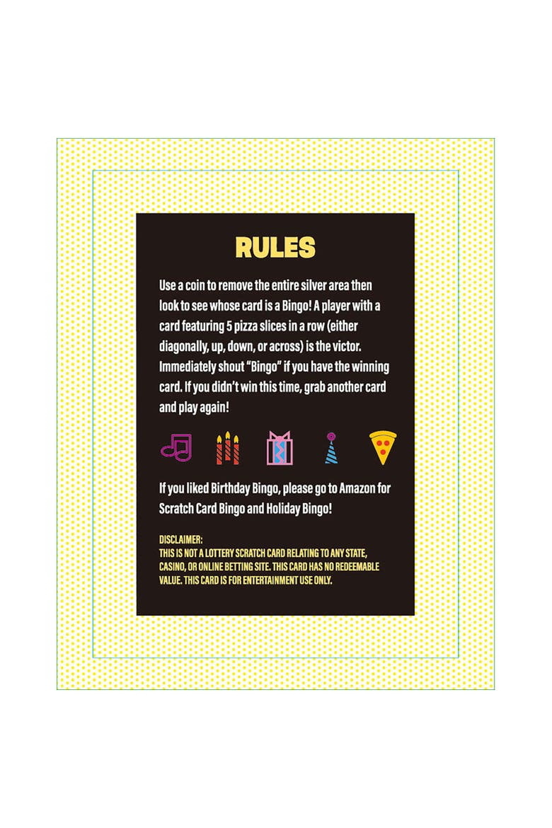 Birthday Bingo Scratch Card Party Game, Alternate, color, Multicolored
