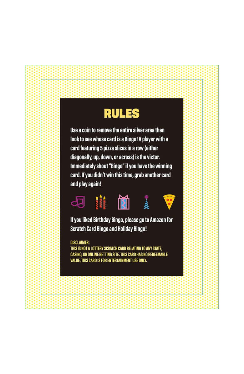 Grand Prix International Birthday Bingo Scratch Card Party Game, Alternate, color, Multicolored