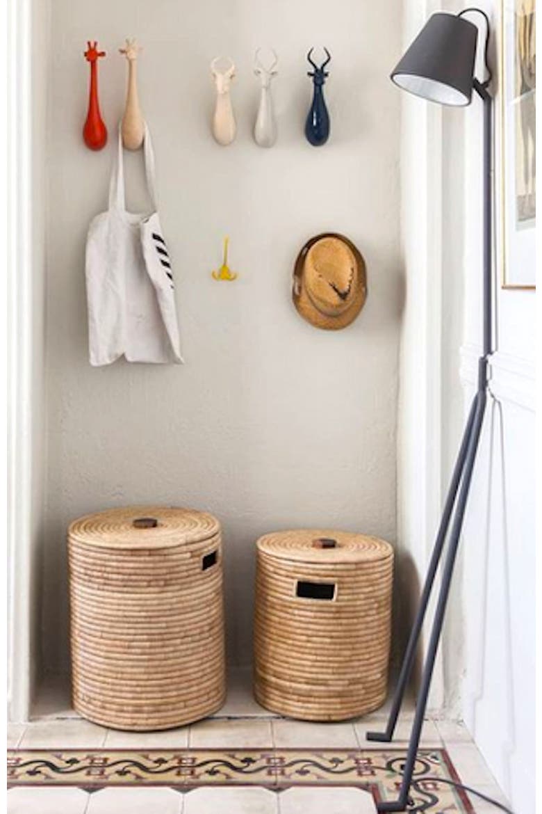 Malawi Basket with Wooden Handle, Alternate, color, Natural