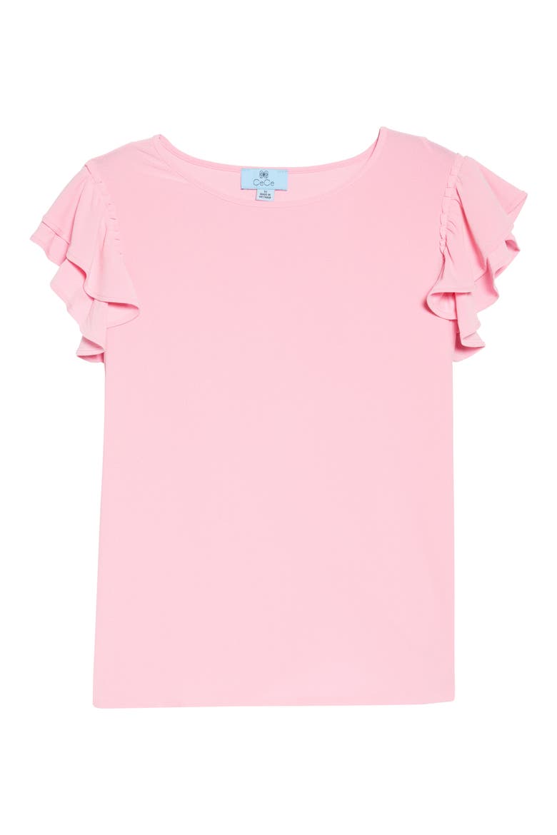 Double Ruffle Knit Top, Alternate, color, PINK BEGONIA