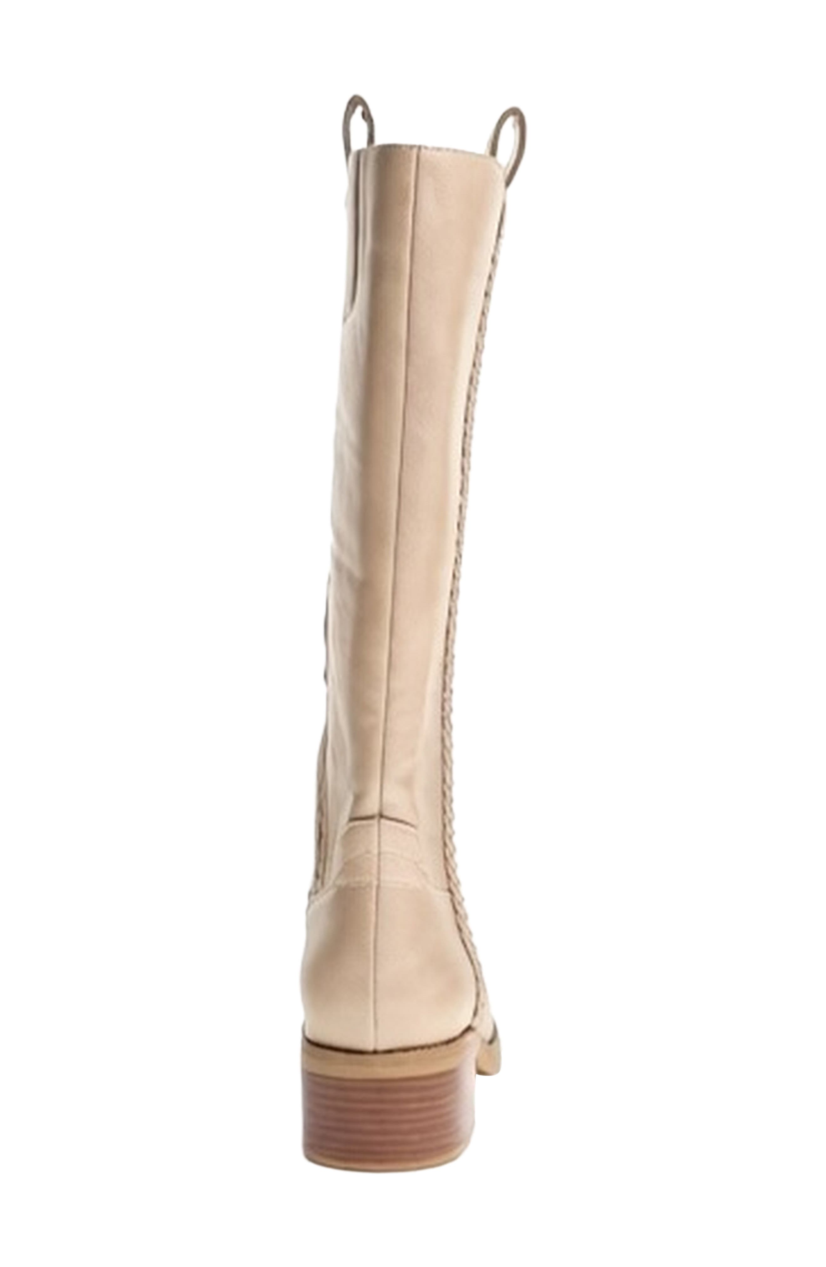 Underhill Knee High Faux Leather Boot, Alternate, color, SEMOLINA