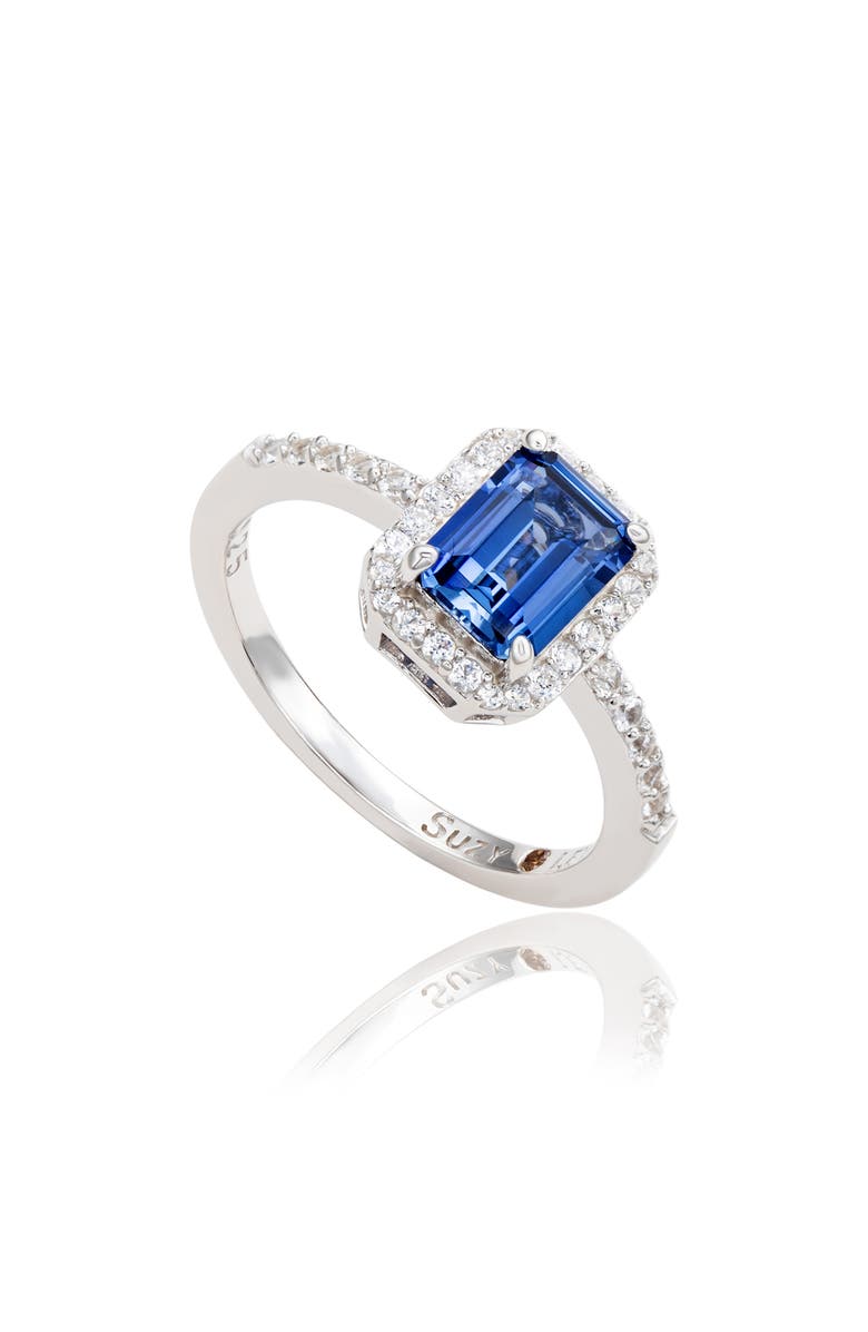SUZY LEVIAN Emerald Cut Sapphire Ring, Main, color, Blue