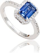 SUZY LEVIAN Emerald Cut Sapphire Ring