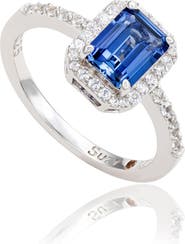 SUZY LEVIAN Emerald Cut Sapphire Ring