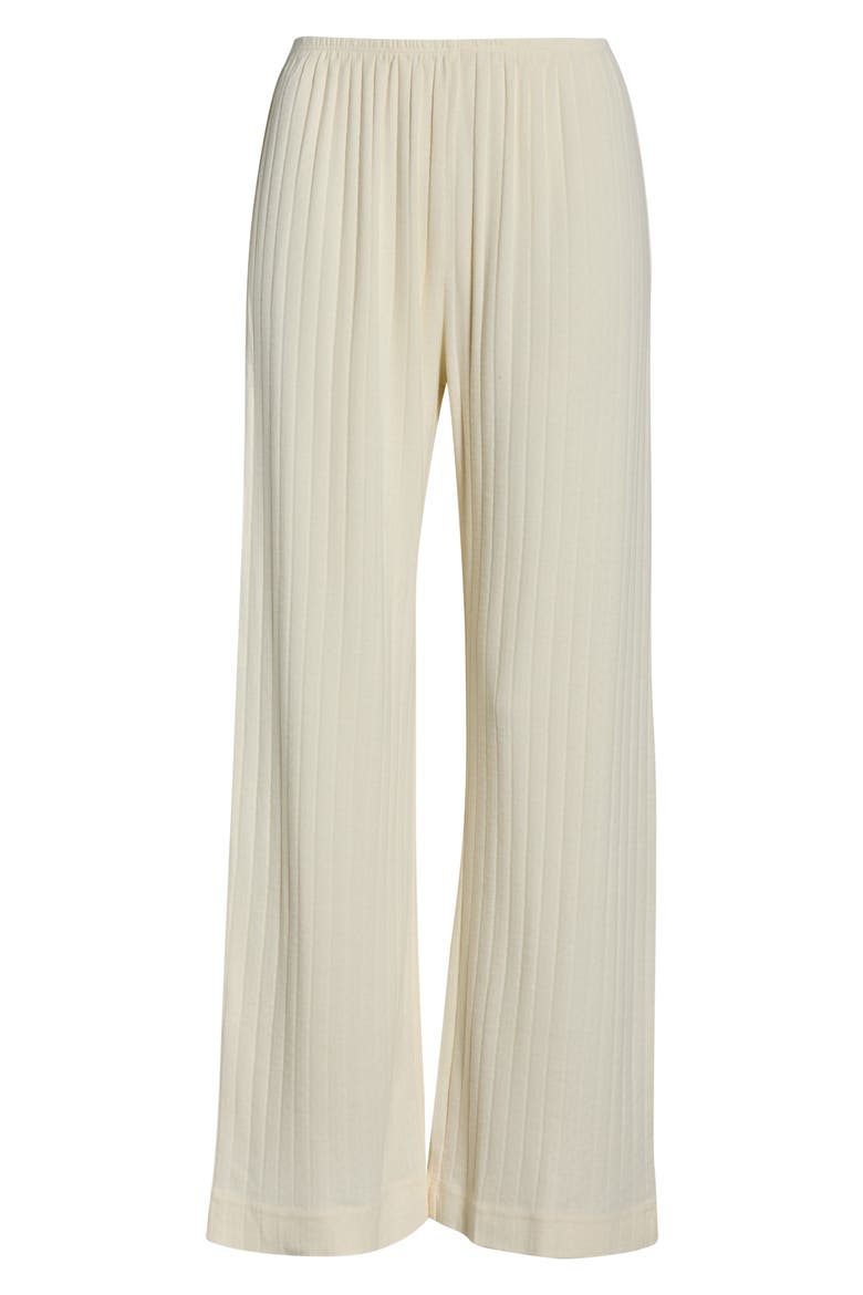 The Pointelle Simple Organic Cotton Crop Pants, Main, color, CREME