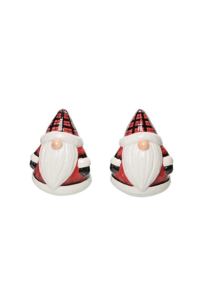 Plaid Gnome 3D Salt and Pepper Shakers, Main, color, Red