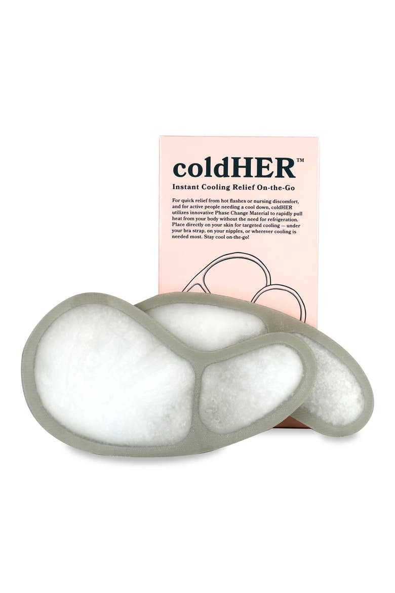 coldHER™ 2-Pack Cooling Bra Inserts, Alternate, color, GREY