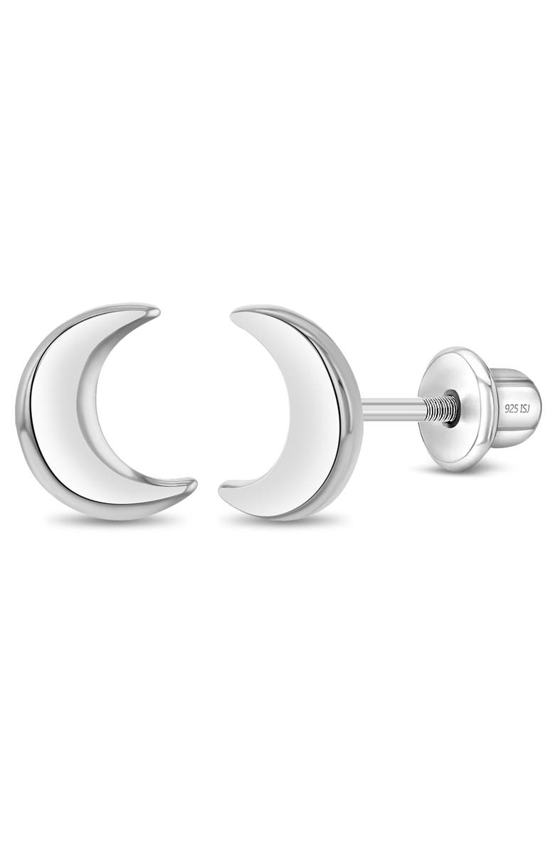 In Season Jewelry Classic Crescent Moon Earrings, Main, color, Silver