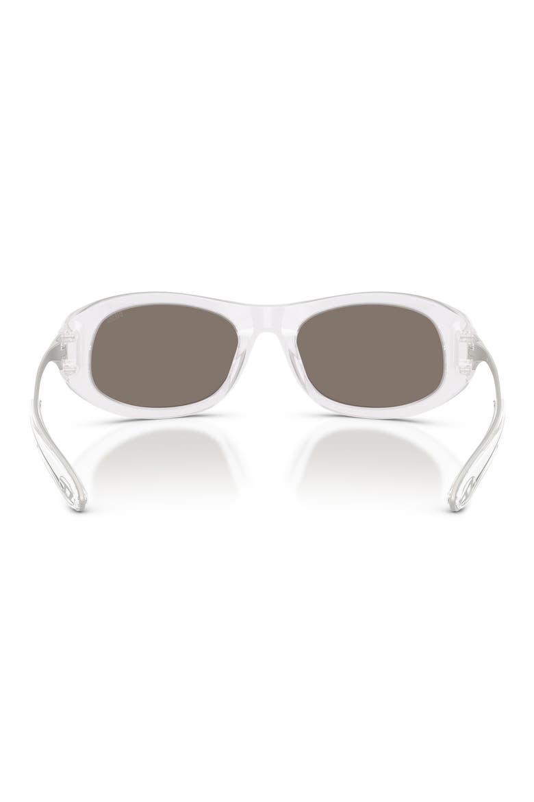 DL2007U 57mm Cat Eye Sunglasses, Alternate, color, OPAL WHITE / MIRROR SILVER