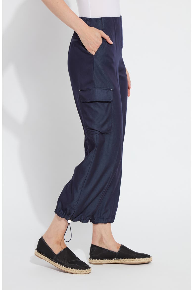 Monique Tailored Crop Cargo Pants, Alternate, color, SOLID INDIGO