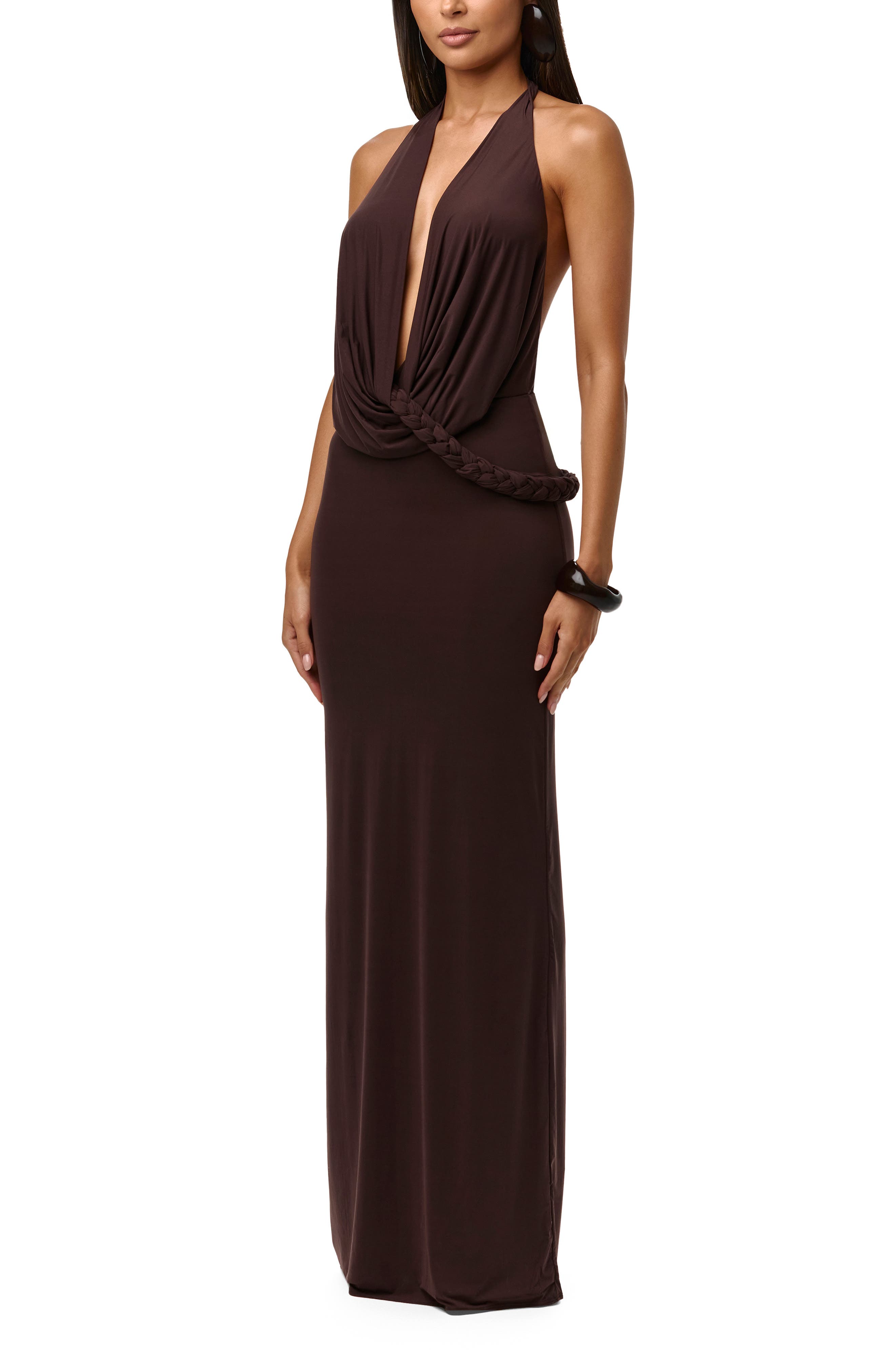 Deep Plunge Open Back Maxi Dress (Women) | Nordstrom