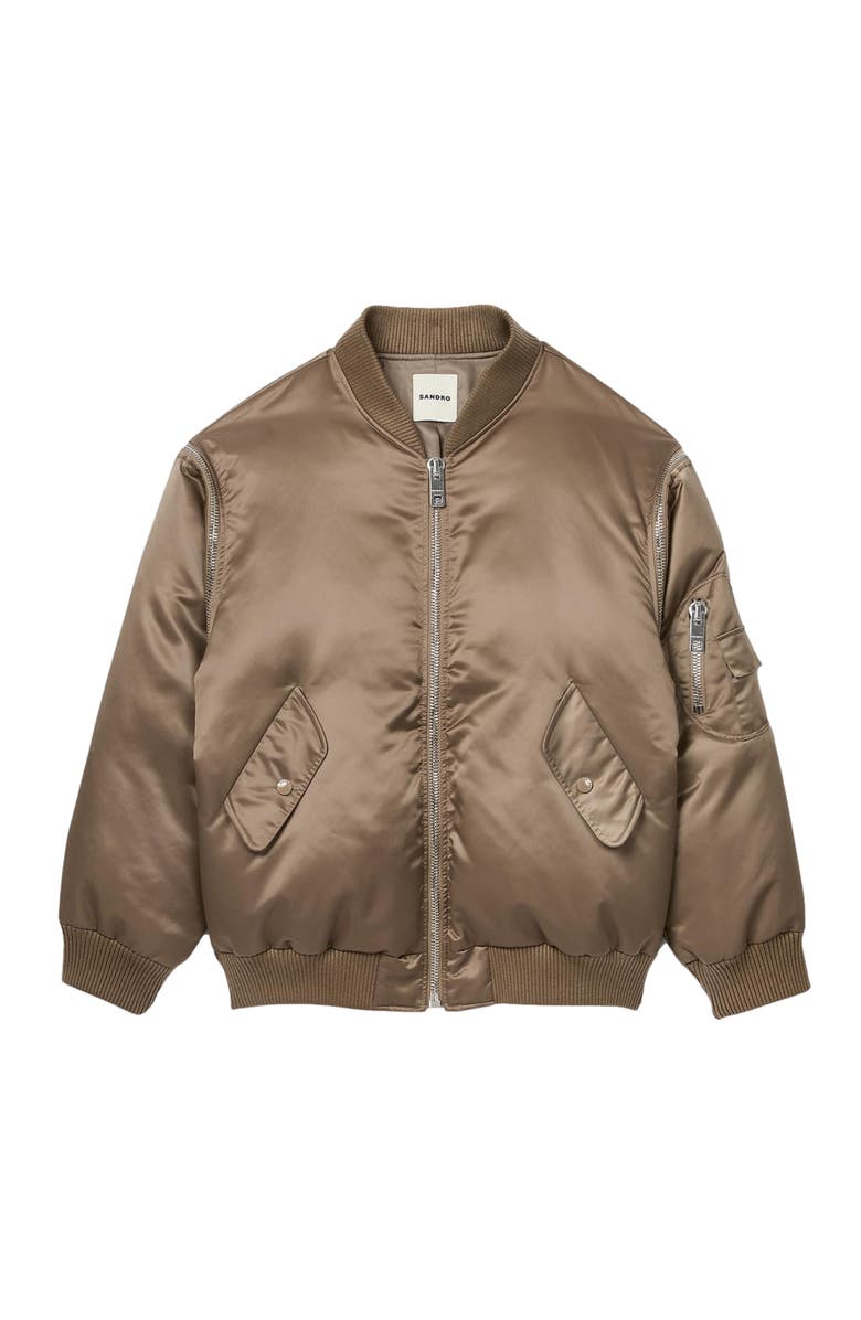 SANDRO Satin-look bomber jacket, Alternate, color, 