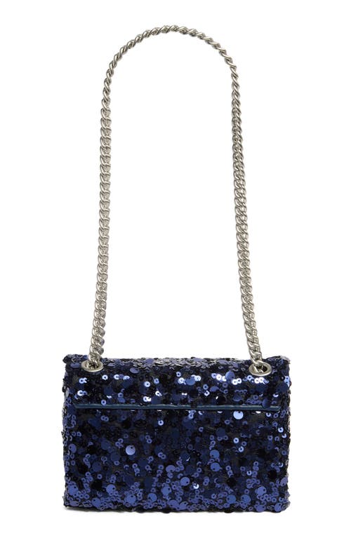 Kurt Geiger London Sequin Mini Braxton Crossbody Bag In Blue