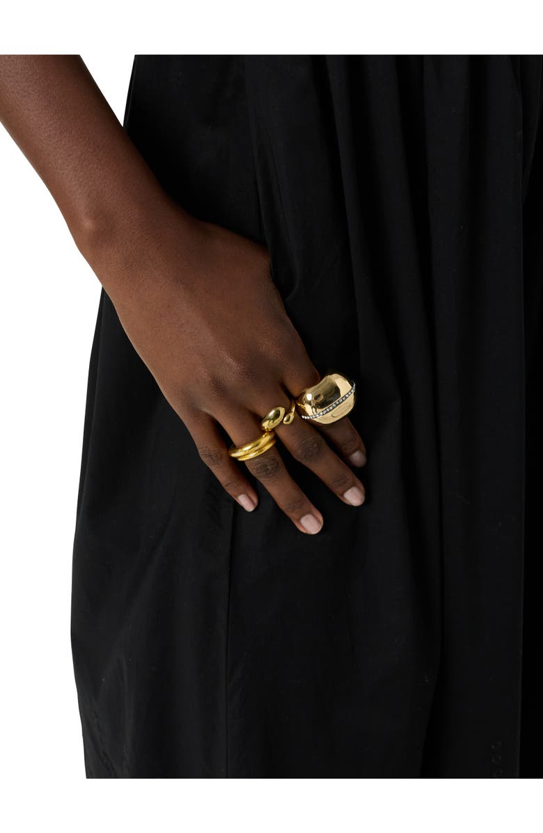 GERARD DAREL Rynah Scalloped Detail Midi Dress, Alternate, color, Black