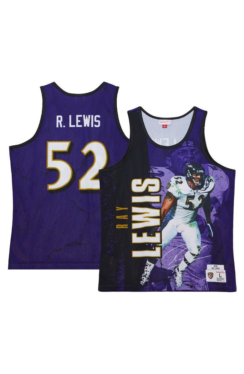 Mitchell & Ness Men's Mitchell & Ness Ray Lewis Purple Baltimore Ravens 2000 Player Burst Tank Top, Main, color,