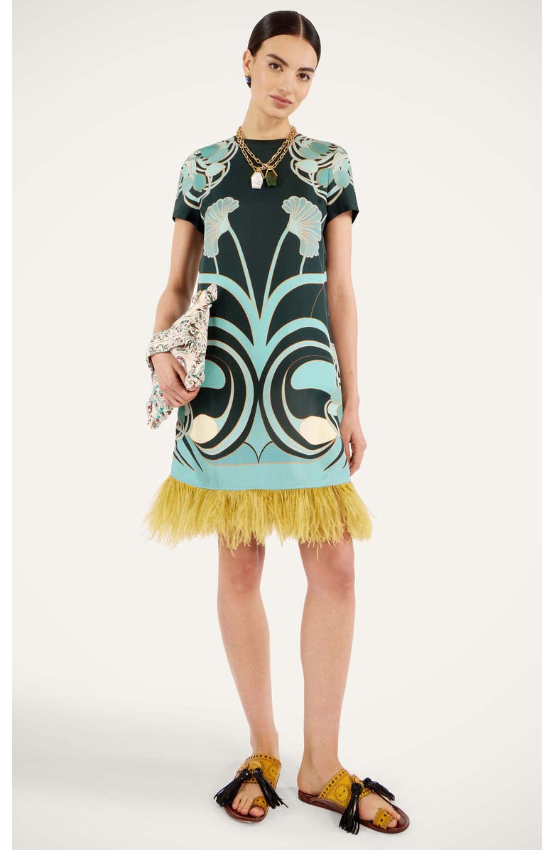 La DoubleJ Mini Swing Dress, Main, color, Blooming Tulip Dark Green