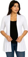 24seven Comfort Apparel Maternity Loose Fit Open Front Cardigan
