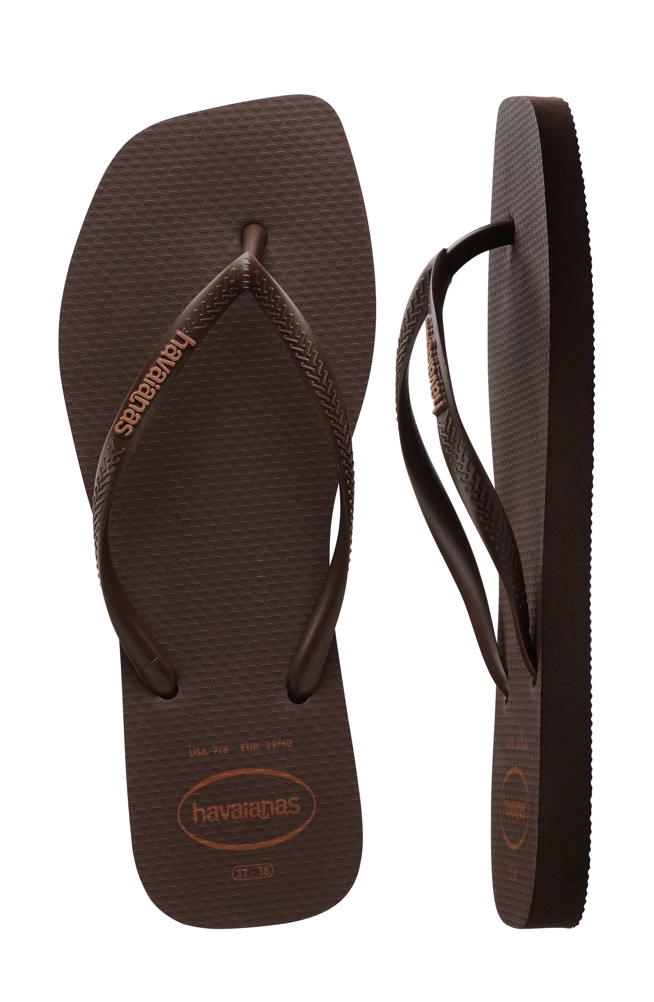Havaianas Slim Square Logo Flip Flop, Alternate, color, 