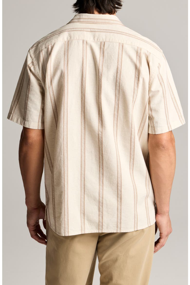 Cove Stripe Cotton & Hemp Cabana Shirt, Alternate, color, MIDLAND/SMOCK WHITE