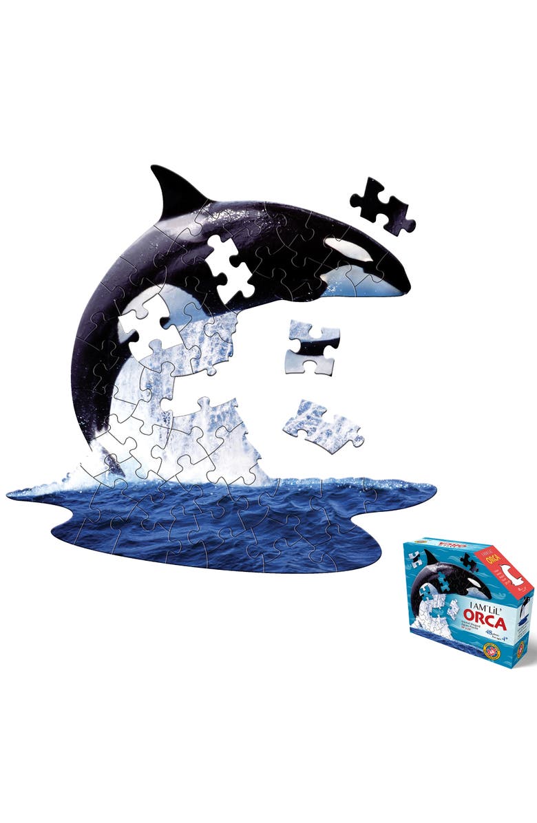 Madd Capp I Am Lil Orca 48 Piece Whale Shaped Puzzle, Main, color, Multicolored