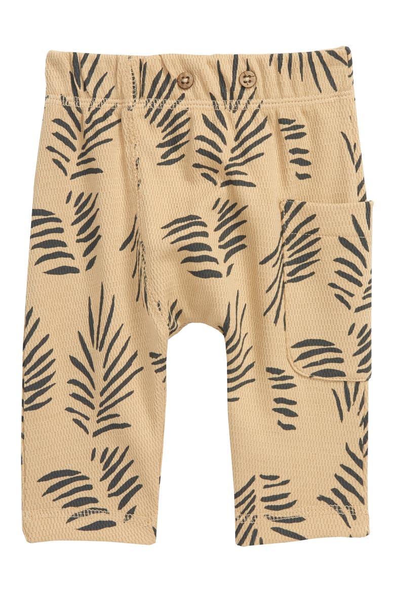 Lion Palm Print Organic Cotton Pants, Main, color, KHAKI