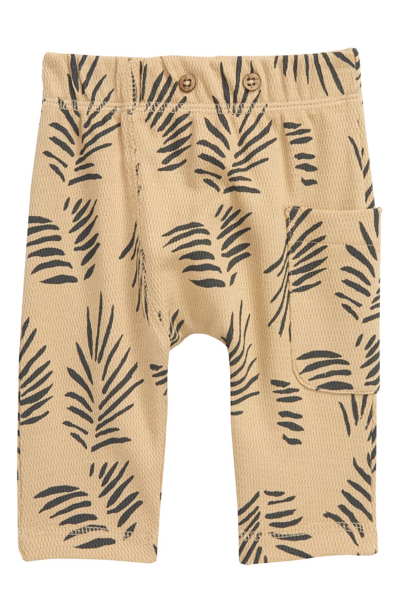 Oliver & Rain Lion Palm Print Organic Cotton Pants, Main, color,