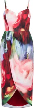 City Chic Sassy Pleat Front Midi Dress
