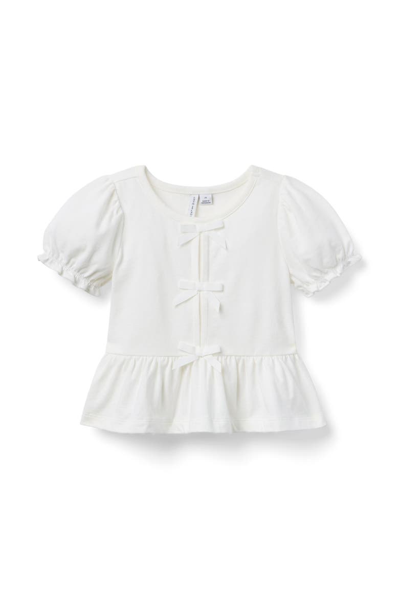 Bow Peplum Top, Main, color, White