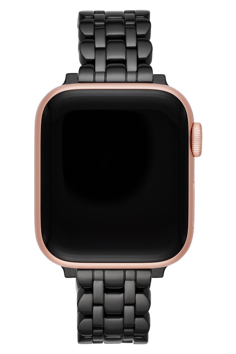 scallop 16mm Apple Watch® bracelet watchband, Alternate, color, BLACK