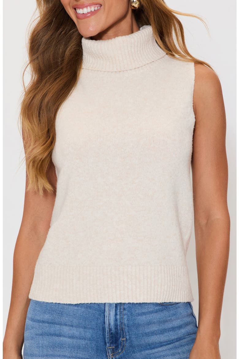 Luna Sleeveless Turtleneck Sweater, Alternate, color, CREAM