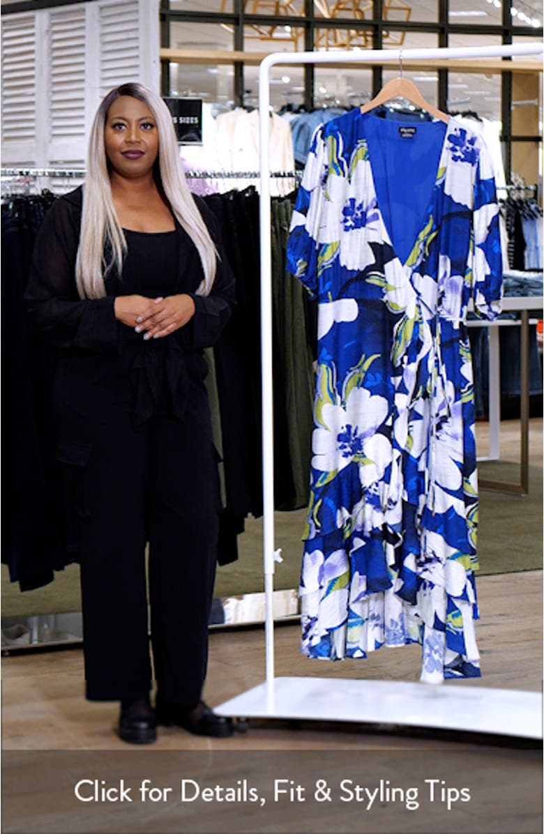 Bea Floral Midi Wrap Dress, sales video thumbnail